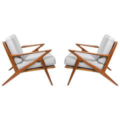 Pair of Danish Modern  Selig "Z" Chairs by Poul Jensen